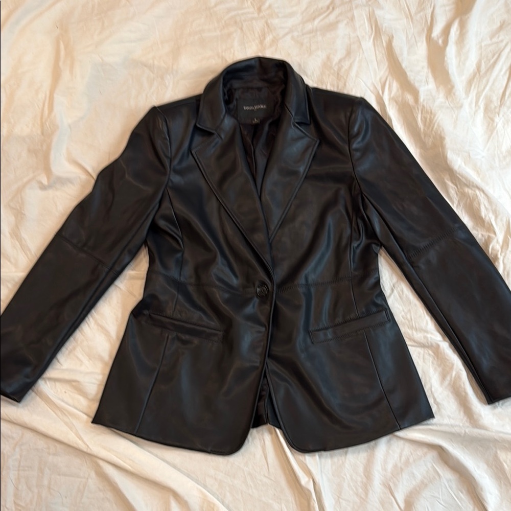 Banana Republic Black Leather Blazer